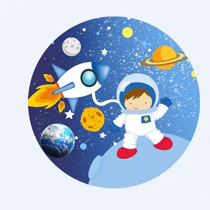 astronaut sapce adventure theme round backdrop cover