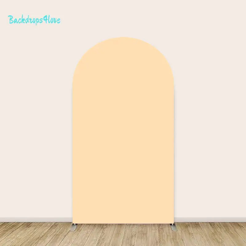 Left arch panel of the cars and roads backdrop set featuring a solid peach design.