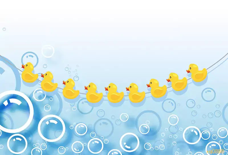 Cute Swimming Rubber Ducks Photo Booth Backdrop