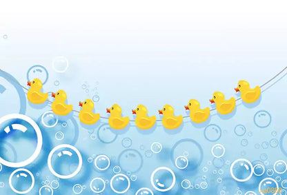 Cute Swimming Rubber Ducks Photo Booth Backdrop