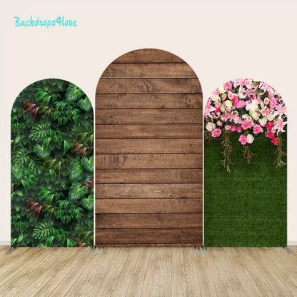 Greeniery Backdrop Arch Elegant Rustic Wood Greenery Floral Designs Arch Backdrop – backdrops4love