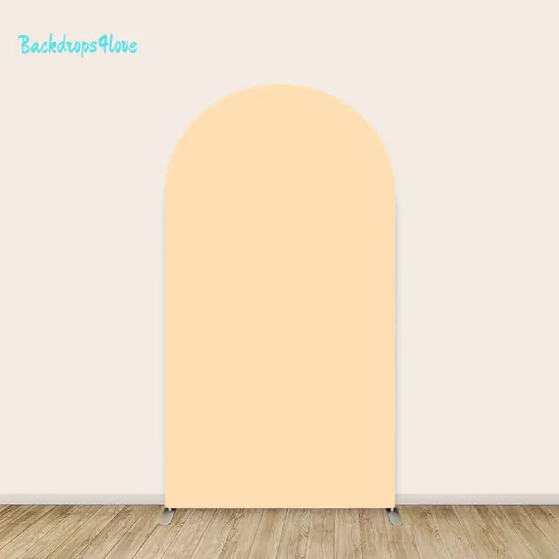 Left arch panel of the cars and roads backdrop set featuring a solid peach design.