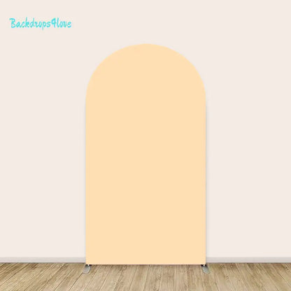 Left arch panel of the cars and roads backdrop set featuring a solid peach design.