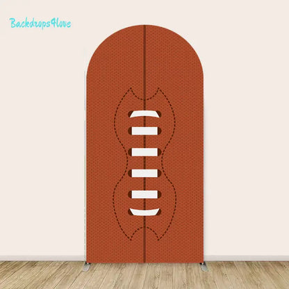 Close-up football design arch backdrop for sports celebrations